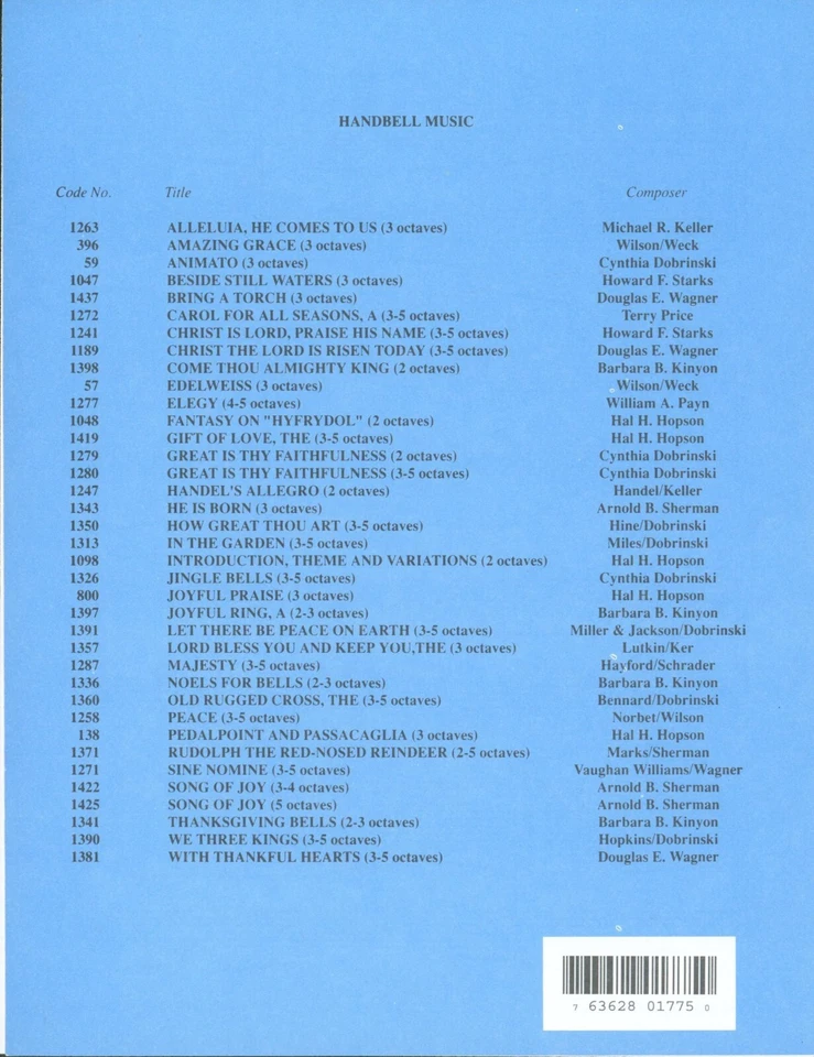 My Peace I Leave With You Sheet Music 3-5 Octaves Handbells 1995 Howard F Starks - Image 4 of 4