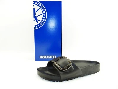 Birkenstock MADRID Big Buckle EVA Schwarz Sandalen Pantolette Slipper Schmale 37