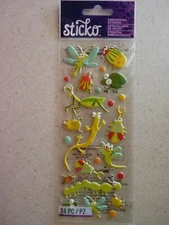 Sticko BUGS INSECTS Dimensional Puffy Stickers Sealed Package EK Success