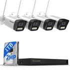 SmartSF Wireless Security Camera System 6CH with  2MP Cameras, 1TB HDD 2way talk