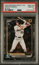2024 BOWMAN DRAFT SAPPHIRE ED BLACK #BDC180 EDDIE RYNDERS 8/10 PSA 10