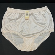 VTG Maidenform Wise Buys Silky Granny Panties Mushroom Gusset Beige 7 USA 40614