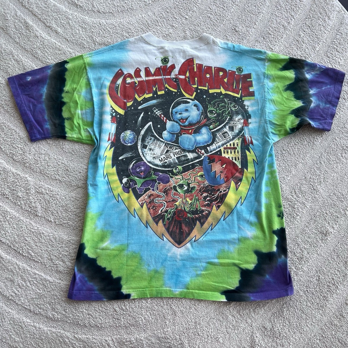 Vintage 90s Grateful Dead Cosmic Charlie 1997 Tie Dye Shirt Bear