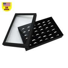 Jewelry Ring Organizer Case Tray Display Holder Earring Velvet Storage Box ee