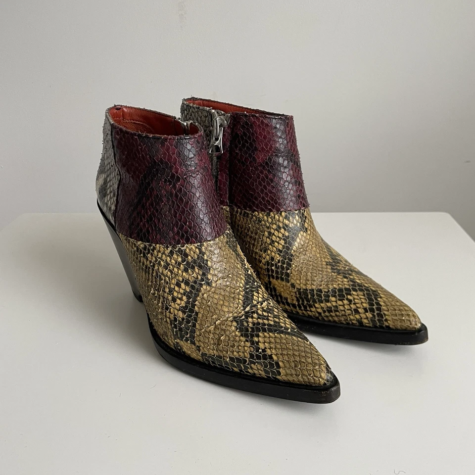 Botas ACNE Studios pele de cobra couro píton anabela com zíper - Tamanho 37 - Imagem 2 de 4