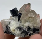 220ct Natural Double Terminated Black Tourmaline Crystal Quartz Specimen-pakistn