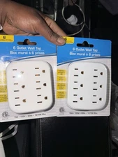 2 PACK Outlet Wall Tap 2 To 6 Adapters -  Multi Plug Power Splitter Intertek New