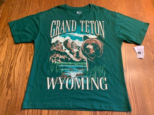 ME87 CLOTHING CO Green GRAND TETON WYOMING Graphic S/S T-SHIRT L NWT