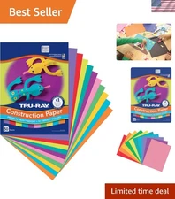 Matte Finish 10-Color Construction Paper Pack, 9" x 12", 50 Durable Sheets
