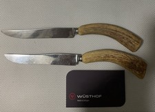 Ed Wüsthof Solingen Germany Steakmesser Paar Geweihgriffe Dreizack Dreizack