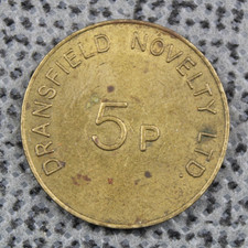 Token DN 5p Five Pence Dransfield Novelty Ltd Gaming Fruit Machine Arcade Brass