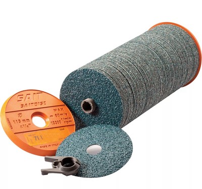United Abrasives SAIT 56367 5x7/8 Bulk 7-II Ceramic Fiber Discs 36 Grit 100 pack