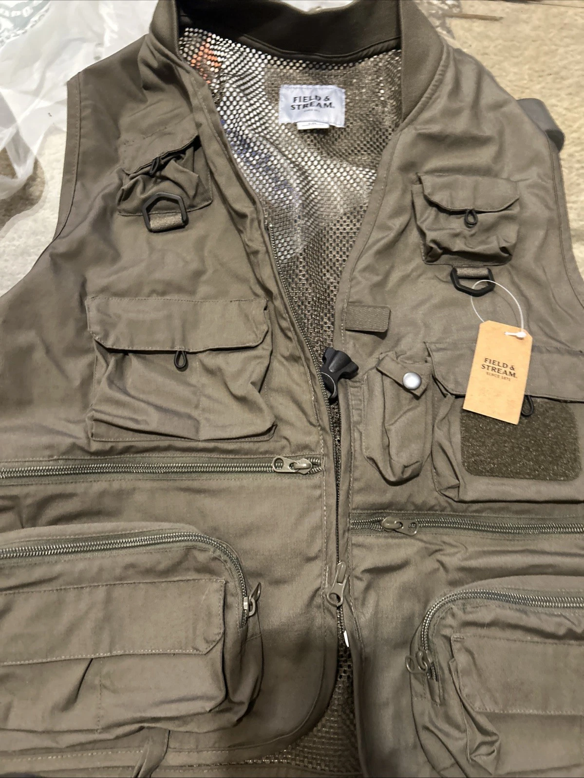 Field & Stream Fishing Wading Vest - Mesh Back Multi Pocket - Large NEW