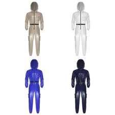 Men Jumpsuit Mechanic Coveralls Construction Bodysuit Hooded Adult Flap Pockets