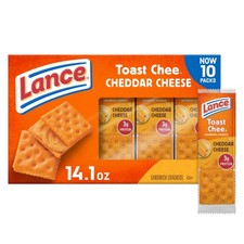 Lance Sandwich Crackers, ToastChee Cheddar, 10 Individually Wrapped Packs