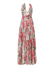 Preloved dolce & gabbana Floral Print Silk Maxi Dress Women White Dresses