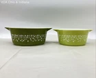 Pyrex Spring Blossom Green 2 Casserole Set 474 2 Qt 473 1.5 Qt Vintage