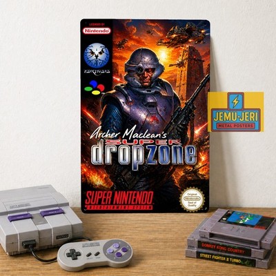 Archer Maclean's Super Dropzone Super Nintendo Video Game Metal Poster Sign