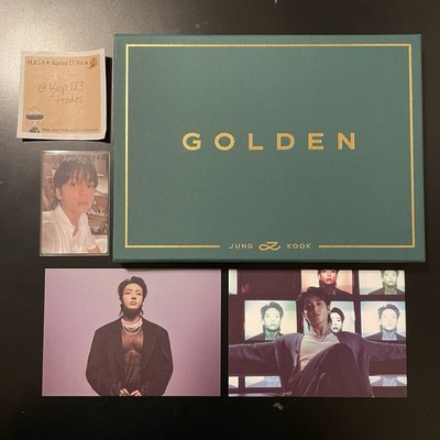 bts jungkook golden album shine version with photocard and postcards