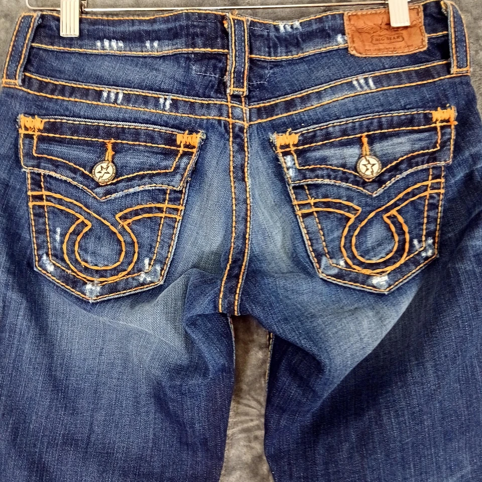 Pantalones de mezclilla Big Star LIV para mujer Bootcut azul 28L hechos en EE. UU. elásticos desgastados Foto 3 de 4