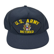 Vintage United States US Army Hat Cap Snapback USA Retired Veteran Black Patch