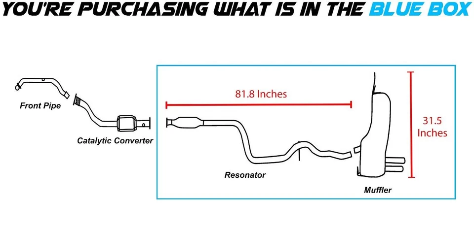 Resonator Pipe Exhaust Muffler fits: 1999-2001 Oldsmobile Alero 2.4L - Image 2 of 4