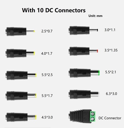 Fuente de alimentación 9V CC 1A adaptador de CA universal, 100-240V 50/60Hz a 9 voltios negro - Imagen 3 de 6
