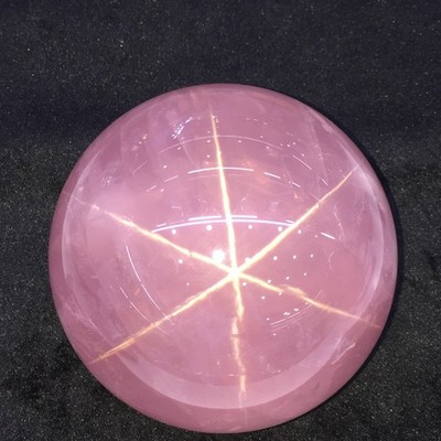 Natural Star Rose Quartz Sphere with Strong 6-Pointed Star Asterism for Love
