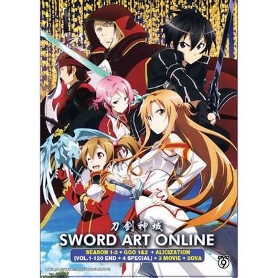 ANIME SWORD ART ONLINE SEASON 1-3 + GGO 1-2 + ALICIZATION DVD ENGLISH DUBBED