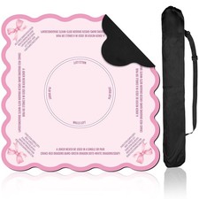 Scalloped Mahjong Mat Set with 1 Carrying Bag Anti Slip Noise Reduction Gamin...