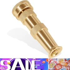 12380 Brass Adjustable Water Hose Nozzle, Heavy Duty Garden Pipe Spray Nozzle