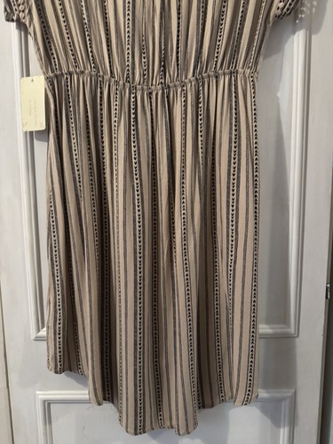 Womens Sweet Wanderer Maternity Dress Beige Blacked Lined Dress Stretch Size L - Picture 8 of 11