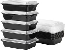 24 oz Meal Prep Containers With Lids Reusable 50 Pack Extra-thick Plastic Food S
