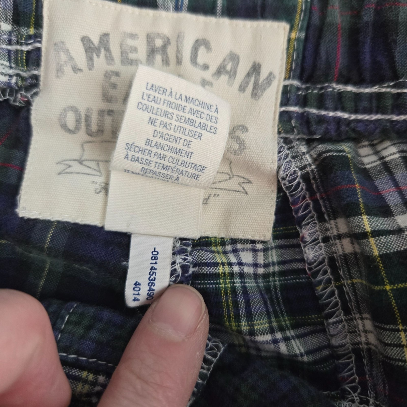 American eagle dorm blue patchwork draw string cu… - image 4