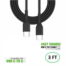 3FT Type C to C Fast Charge Cable For BLU View 5 B160V
