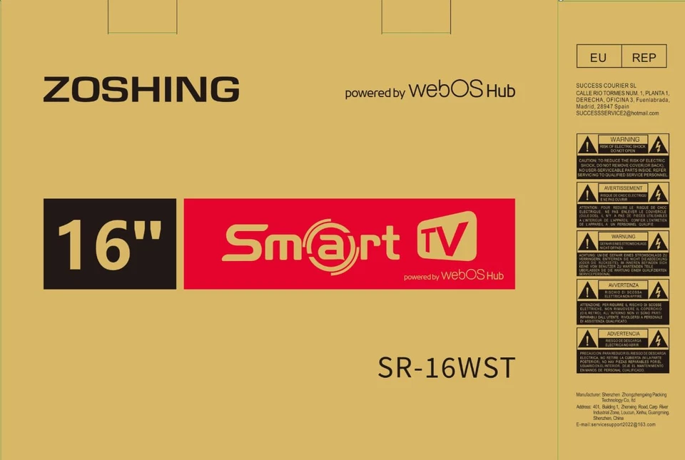 16 Pollici Smart TV HD 1080P,Piccola Smart Television a Schermo Piatto Con Sinto - Immagine 3 di 4