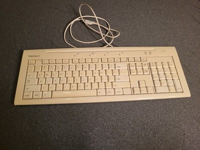 Macally iKeySlim IKEY5 USB Slim Keyboard White Full Size w/ Numeric Keypad