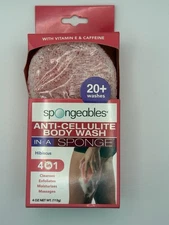 Spongeables Anti-Cellulite Body Wash Vitamin E & Caffeine, 4-in-1 / Hibiscus