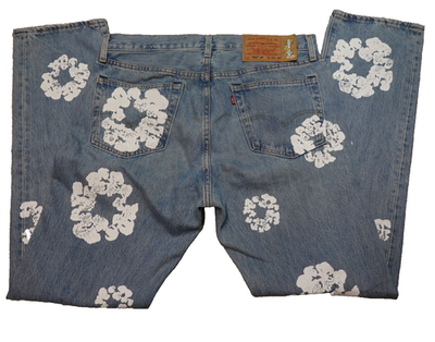 denim tears Levis デニム 501 W32 L32 Stussy x Denim Tears 33x32 501 Levis Jean 'Light Indigo Perfect