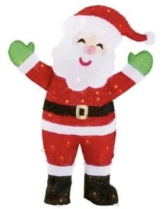 Light Up Tinsel Santa Claus Christmas Decoration 
