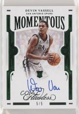 2020-21 Panini Flawless Momentous Emerald 5/5 Devin Vassell #MOM-VAS Auto 0el