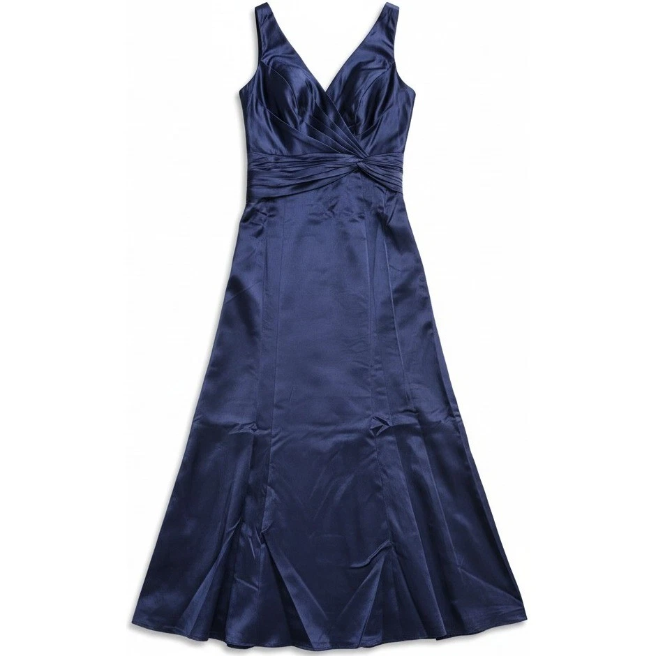 Satin Long Sleeve Blue Bridesmaid Dresses for sale | eBay