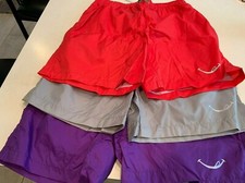  NEW  3 PAIR - JOE BOXER MEN'S SWIM SHORTS SIZE M RED/GRAY/PURPLE 2 POCKETS