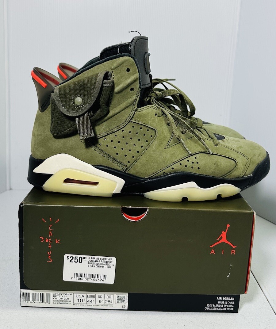 Travis Scott x Air Jordan 6 Retro Olive - Size 10.5 CN1084 200 | eBay