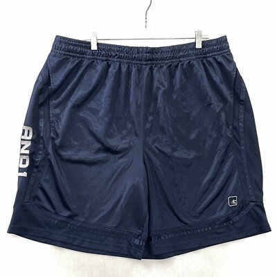 And1 Mens Athletic Activewear Shorts Blue Drawstring Stretch Big Tall 3XL 
