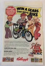 1977 Kellogg's 4TH STICK UP FOR BREAKFAST ad page ~ SEARS FREE SPIRIT BICYCLE