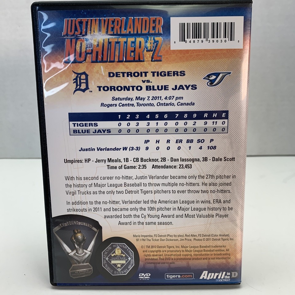 Justin Verlander Nohitter 2 DVD VERY GOOD Detroit Tigers