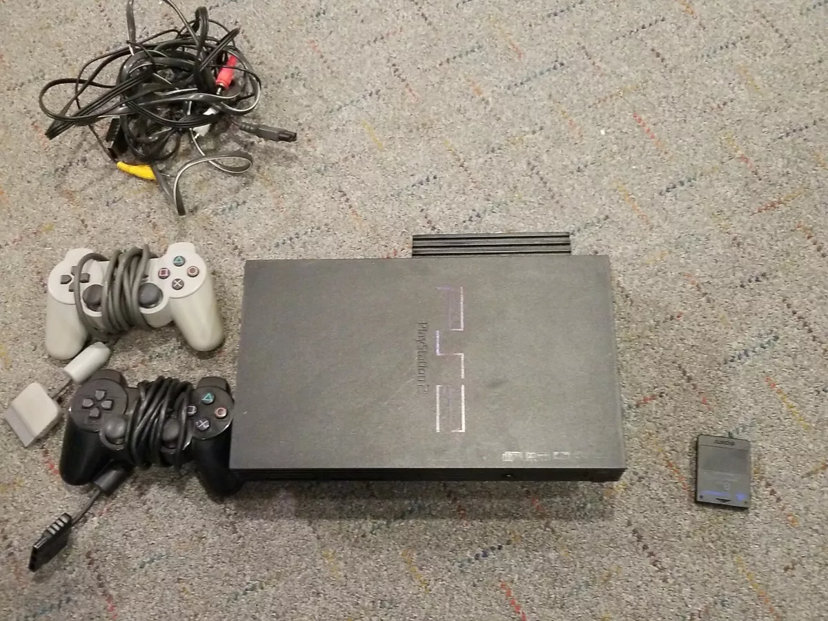 Restored Sony Playstation 2 PS2 Fat Video Game Console Black