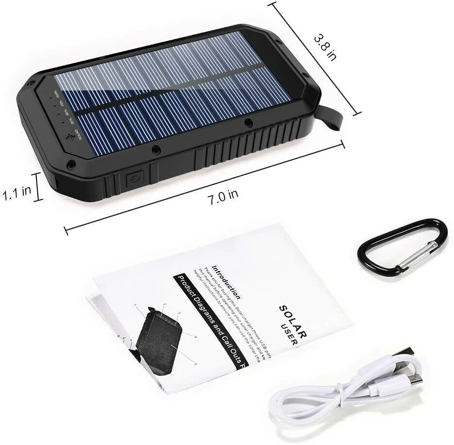Power Bank 36 LEDs Portable Charger 25000mAh External Battery Pack USB iPhone