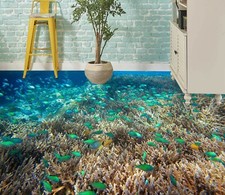 3D Blue Fish 17485NA Floor WallPaper Murals Wall Print 5D AJ WALLPAPER AU Fay